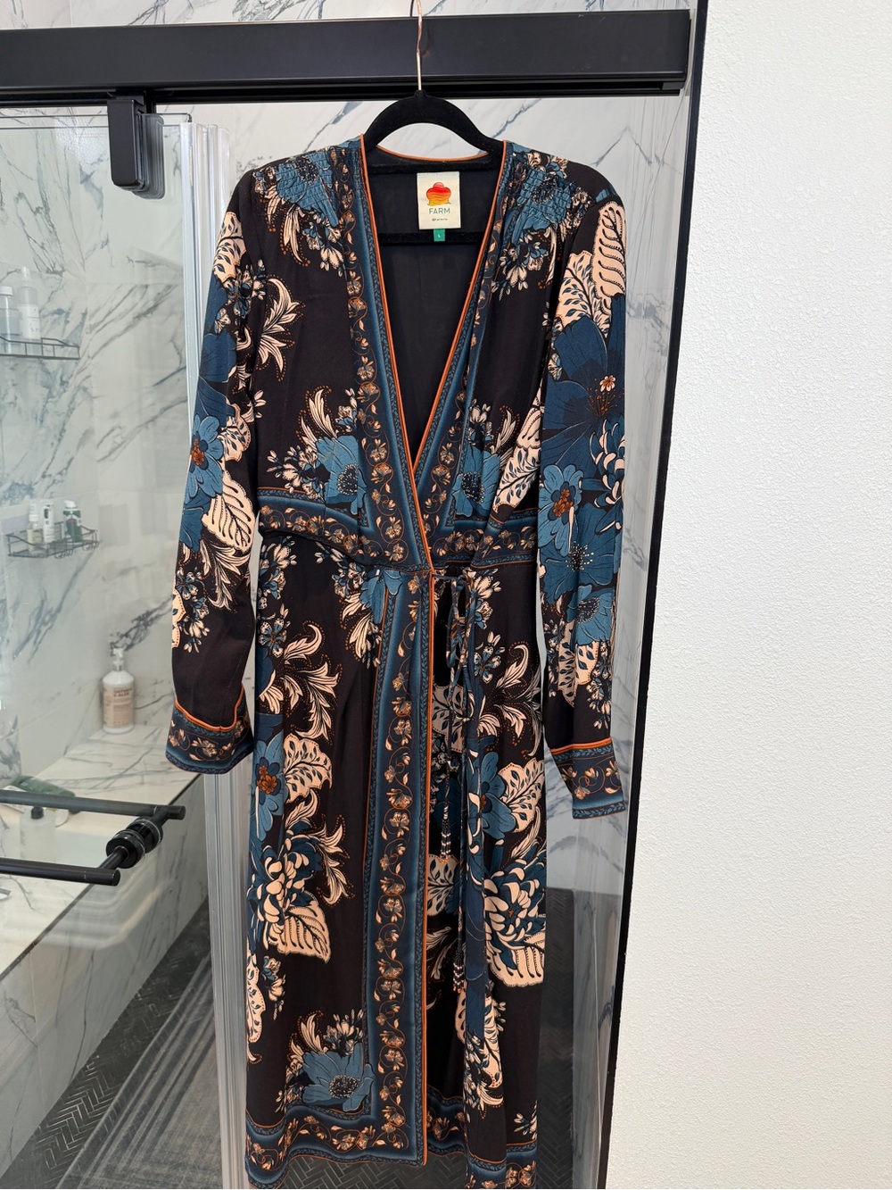 Farm Rio long sleeve wrap dress, size large